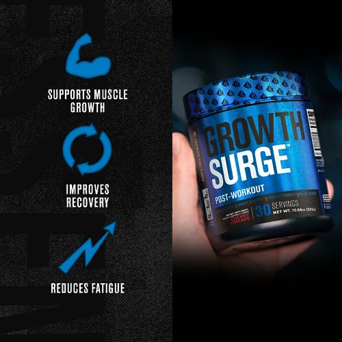 Jacked Factory Growth Surge Creatine Post Workout w/L-Carnitine - Daily Muscle Builder & Recovery Supplement with Creatine Monohydrate, Betaine, L-Carnitine L-Tartrate - 30 Servings, Black Cherry