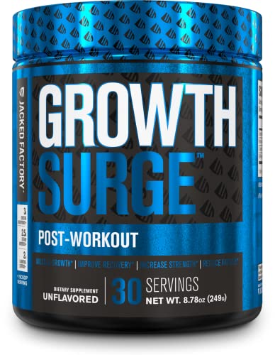 Jacked Factory Nutritional Supplement Growth Surge Creatine Post Workout Powder w/L-Carnitine, Daily Muscle Builder & Recovery with Betaine, L-Carnitine L-Tartrate, Unflavored, 10.68 Ounce
