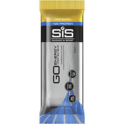 Science in Sport Go Energy Bar with 10g Protein, Chewy Banana Protein Bar for Endurance Athletes, High carb and protein isolate nutrition bar, Performance and Sports Nutrition supplement - 24 Bars
