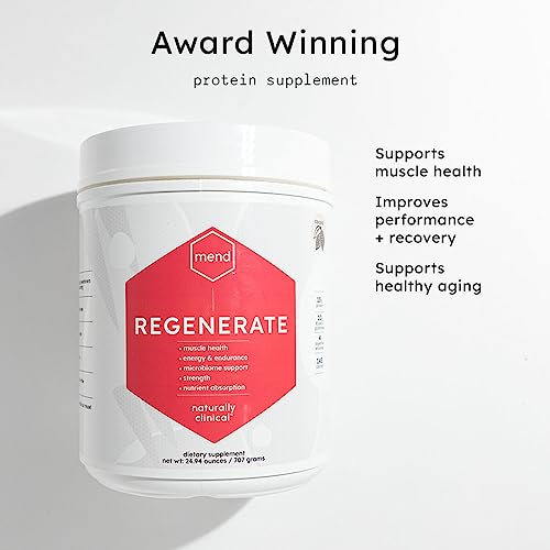 MEND Regenerate, Post Workout Recovery, Immune Support, and Sports Nutrition Supplement for Men and Women - Natural, Gluten Free, and Non-GMO - Vanilla Protein Powder, 20 Servings