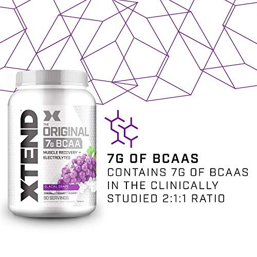 XTEND Original BCAA Powder 7g BCAA and 2.5g L-Glutamine, Sugar Free Post Workout Muscle Recovery Drink with Amino Acids for Men & Women, 90 Servings