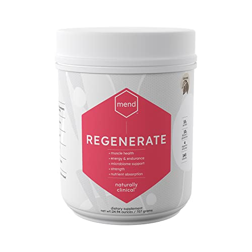 MEND Regenerate, Post Workout Recovery, Immune Support, and Sports Nutrition Supplement for Men and Women - Natural, Gluten Free, and Non-GMO - Cocoa Protein Powder, 20 Servings