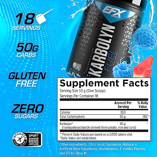 EFX Sports Karbolyn Fuel Complex Carbohydrate Post Workout & Pre Workout Powder Clinically Tested Intense Energy Supplement Shake