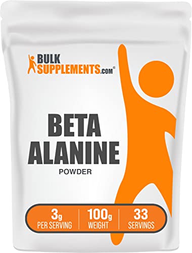 BULKSUPPLEMENTS.COM Beta Alanine Powder - Beta Alanine Supplement, Beta Alanine Pre Workout, Beta Alanine 3000mg - Unflavored, Pure & Gluten Free, 3g per Serving, 100g (3.5 oz)