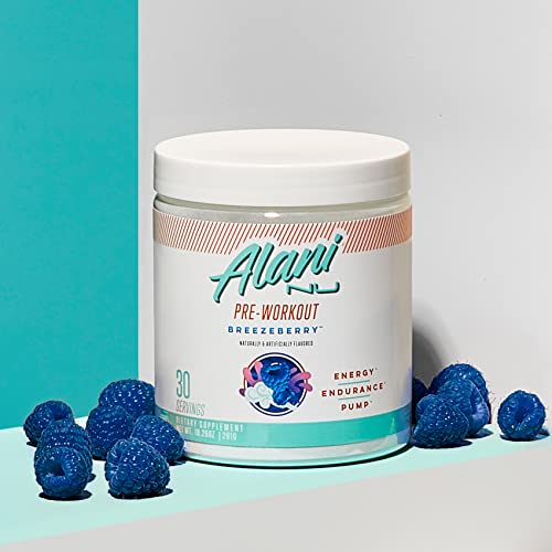 Alani Nu Pre Workout Supplement Powder for Energy, Endurance & Pump | Sugar Free | 200mg Caffeine | Formulated with Amino Acids Like L-Theanine to Prevent Crashing | Breezeberry, 30 Servings