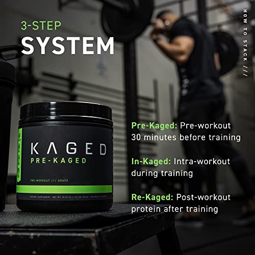 Kaged Pre Workout Powder Preworkout for Men & Pre Workout Women, Delivers Intense Workout Energy, Focus & Pumps; Supplements, Pink Lemonade, Natural Flavor