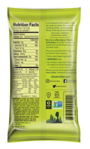 Tahoe Trail Bar, Plant-Based Natural Energy Bar (2.22 Ounce Protein Bar, 12 Count) High Protein Non-GMO, Gluten-Free, Vegan Healthy Snacks - Peanut Butter Chocolate