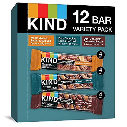 KIND Bars, Nuts and Spices Variety Pack, Gluten Free, Low Sugar, 1.4 Ounce Bars, 12 Count(One-Pack)