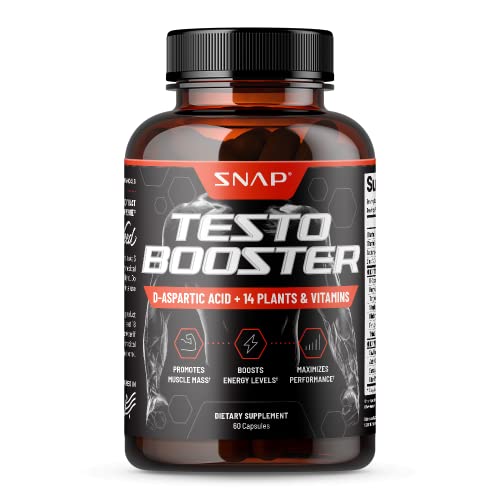 Snap Testosterone Booster for Men - Promotes Muscle Growth, Booster for Men Sexual Drive, Enhancing Natural Energy, Stamina & Strength, Tongkat Ali, Other Power Vitamins…