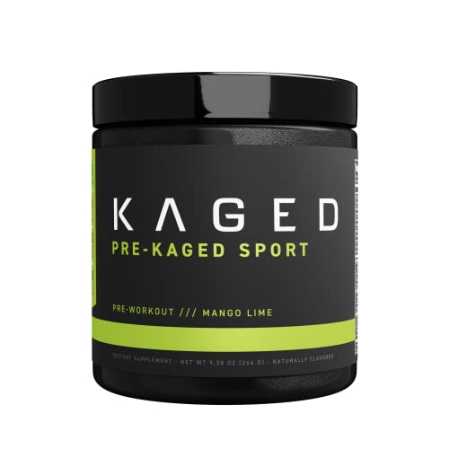 Pre Workout Powder, Kaged Muscle Pre-Kaged Sport For Men And Women, Increase Energy, Focus, Hydration, and Endurance, Organic Caffeine, Plant Based Citrulline, Mango Lime