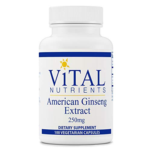 Vital Nutrients - American Ginseng - Energy Support - Mental and Physical Endurance - 100 Vegetarian Capsules per Bottle - 250 mg