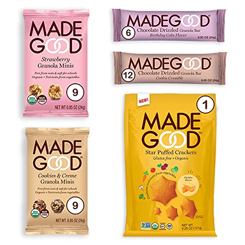 Made Good 37 Ct NEW Sweet and Salty Flavor Variety Pack, 37 Individually Wrapped Snacks - Gluten Free Snacks
