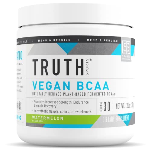 Truth Nutrition Vegan BCAA Powder- 2:1:1 Ratio Natural BCAAS Amino Acids Powder for Energy, Muscle Building, Post Workout Recovery Drink for Muscle Recovery (Watermelon, 30 Servings)