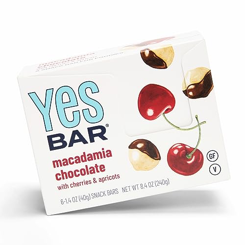The YES Bar – Macadamia Chocolate – Plant Based Protein, Decadent Snack Bar – Vegan, Paleo, Gluten Free, Dairy Free, Low Sugar, Healthy Snack, Breakfast, Low Carb, Keto Friendly (Pack of 6)