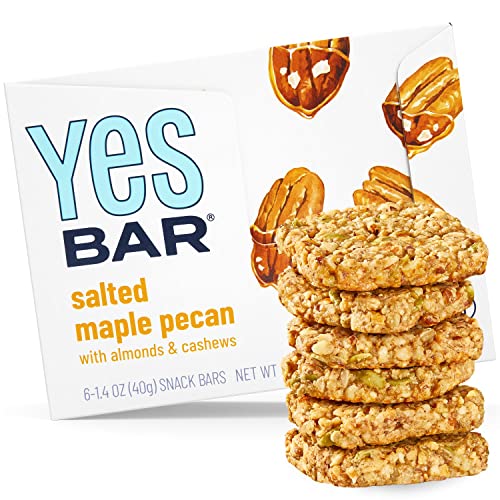 YES Bar – Salted Maple Pecan – Plant Based Protein, Decadent Snack Bar – Vegan, Paleo, Gluten Free, Dairy Free, Low Sugar, Healthy Snack, Breakfast, Low Carb, Keto Friendly (6 Count)