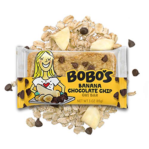 Bobo's Oat Bars (Banana Chocolate Chip, 12 Pack of 3 oz Bars) Gluten Free Whole Grain Rolled Oat Bars - Great Tasting Vegan On-The-Go Snack, Made in the USA