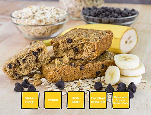 Bobo's Oat Bars (Banana Chocolate Chip, 12 Pack of 3 oz Bars) Gluten Free Whole Grain Rolled Oat Bars - Great Tasting Vegan On-The-Go Snack, Made in the USA
