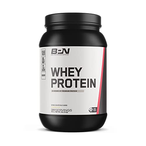 BARE PERFORMANCE NUTRITION, BPN Whey Protein Powder, Vanilla, 25g of Protein, Excellent Taste & Low Carbohydrates, 88% Whey Protein & 12% Casein Protein, 27 Servings