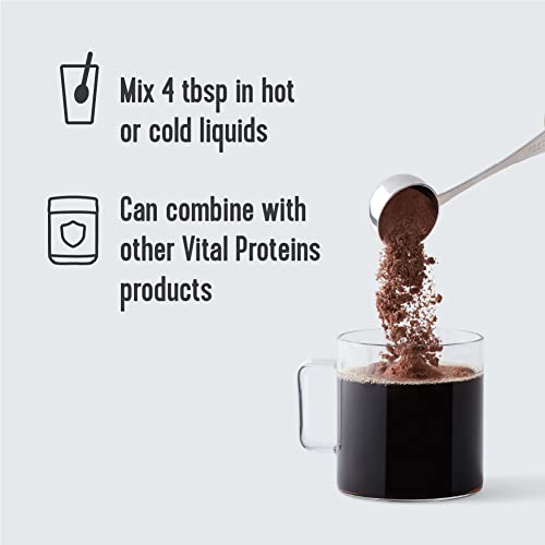 Vital Proteins Chocolate Collagen Powder Supplement (Type I, III) for Skin Hair Nail Joint - Hydrolyzed Collagen - Dairy and Gluten Free - 27g per Serving - Chocolate Flavor, 26.8 oz Canister