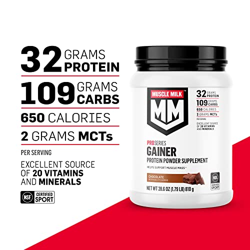 Muscle Milk Gainer Protein Powder, Chocolate, 32g Protein, 5 Pound