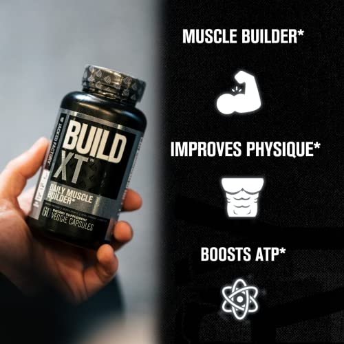 Jacked Factory Build-XT Muscle Builder - Daily Muscle Building Supplement for Muscle Growth and Strength | Featuring Powerful Ingredients Peak02 & elevATP - 60 Veggie Pills