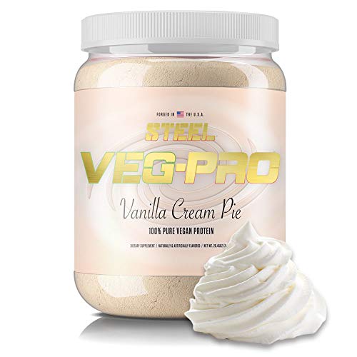 Steel Supplements Veg-PRO | Vegan Protein Powder, Vanilla Cream Pie | 25 Servings (1.65lbs) | BCAA Amino Acid | Gluten Free | Non Dairy | Low Carb Formula