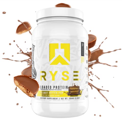 Ryse Loaded Protein Powder | 25g Whey Protein Isolate & Concentrate | with Prebiotic Fiber & MCTs | Low Carbs & Low Sugar | 27 Servings (Peanut Butter Cup)