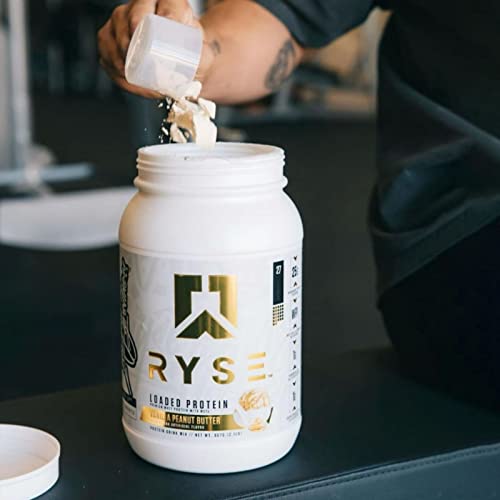 Ryse Loaded Protein Powder | 25g Whey Protein Isolate & Concentrate | with Prebiotic Fiber & MCTs | Low Carbs & Low Sugar | 27 Servings (Vanilla Peanut Butter)