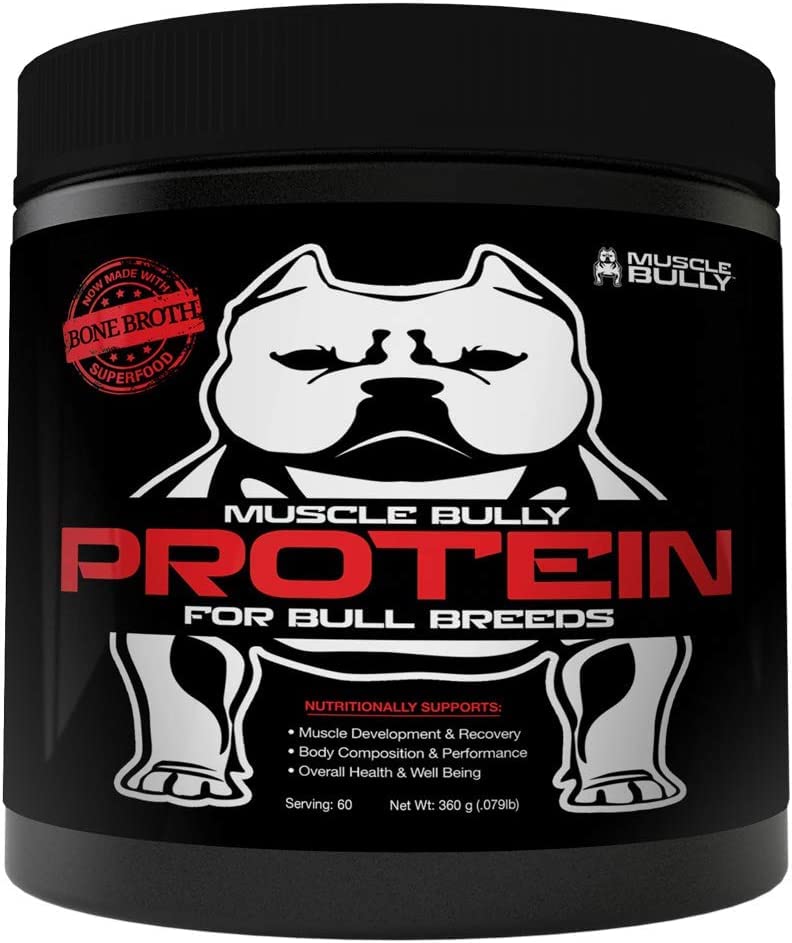 Muscle Bully Protein Supplement for Dogs - Supports Muscle Growth, Recovery and Size. Formulated for Bull Breeds (Pit Bulls, American Bullies, Bulldogs)