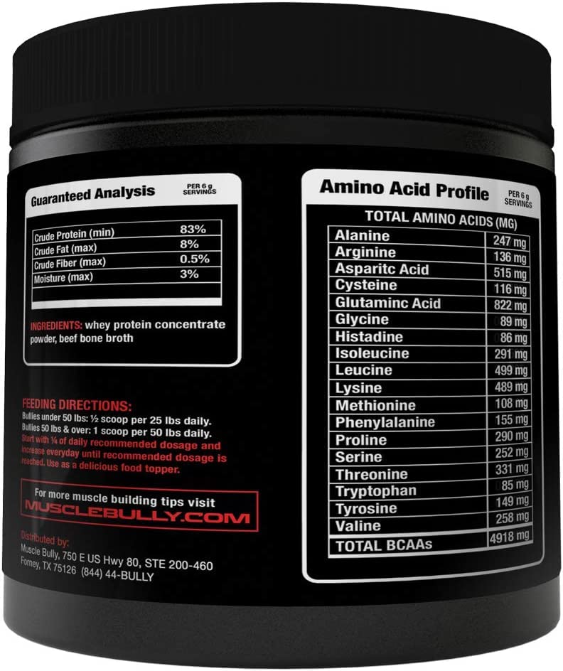 Muscle Bully Protein Supplement for Dogs - Supports Muscle Growth, Recovery and Size. Formulated for Bull Breeds (Pit Bulls, American Bullies, Bulldogs)
