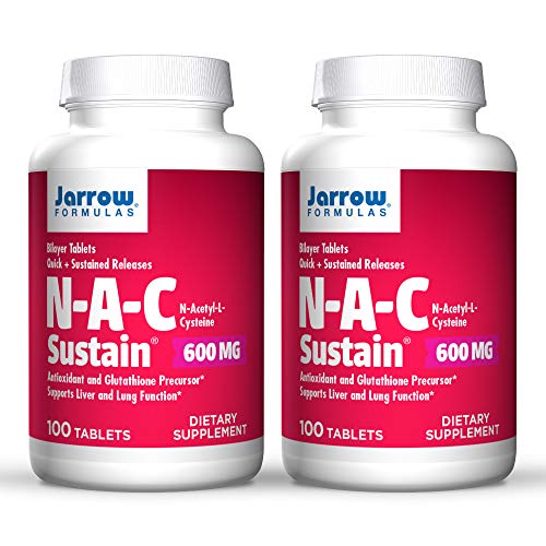 Jarrow Formulas Nac Sustain 600mg, 100 Tablets (Pack of 2)