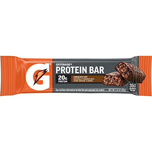 Gatorade Whey Protein Recover Bars, Chocolate Chip, 2.8 ounce bars (12 Count)