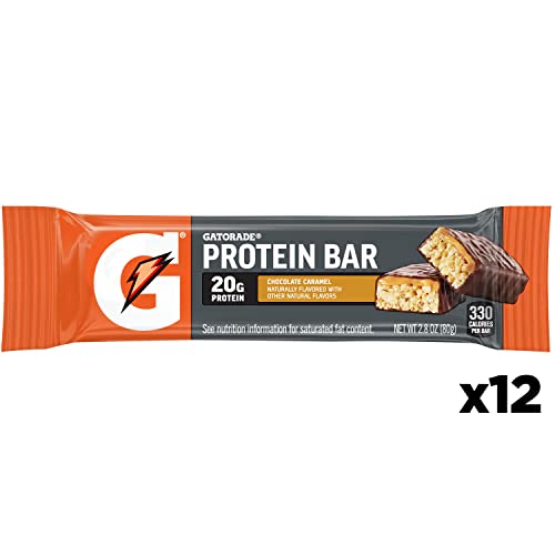 Gatorade Whey Protein Bars, Chocolate Caramel,12 Count (Pack of 1)