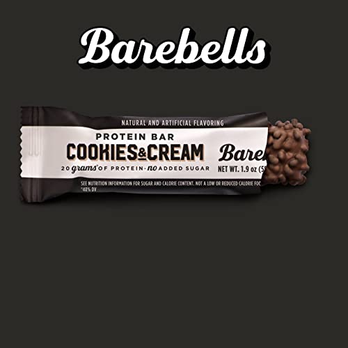 Barebells Protein Bars Cookies & Cream - 12 Count, Pack of 2 - Protein Snacks with 20g of High Protein - Chocolate Protein Bar with 1g of Total Sugars - On The Go Protein Snack & Breakfast Bars