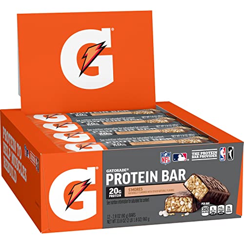 Gatorade Whey Protein Recover Bars, S'mores, 12 Count(Pack of 1)