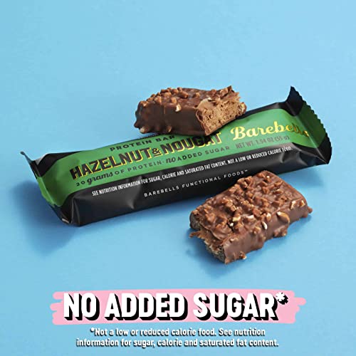 Barebells Protein Bars Hazelnut & Nougat - 12 Count, Pack of 2 - Protein Snacks with 20g of High Protein - Chocolate Protein Bar with 1g of Total Sugars - On The Go Protein Snack & Breakfast Bars