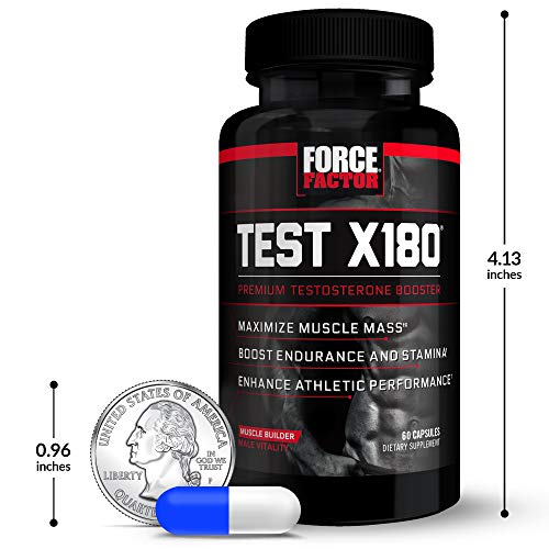 Force Factor Test X180 Supplement for Men Capsules, 60 Count, (Packaging may vary)