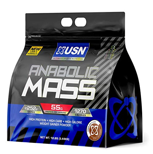USN Anabolic Mass, Cookies & Cream, Sports Nutrition Weight Gainer Supplement, Whey Protein Concentrate, Whey Protein Isolate, Casein, Egg White Protein, MCT derived from Coconut,