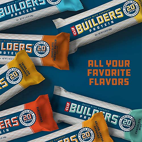 CLIF BUILDERS - Protein Bars - Chocolate Peanut Butter Flavor - 20g Protein (2.4 Ounce, 12 Count) (Now Gluten Free)