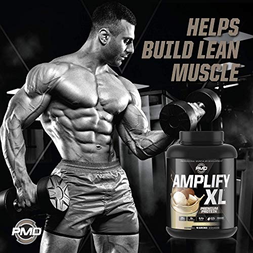 PMD Sports Amplify XL Premium Whey Protein Supplement Hydro Greens Blend - Glutamine and Whey Protein Matrix with Superfood for Muscle, Strength and Recovery - Vanilla Flex (48 Servings)