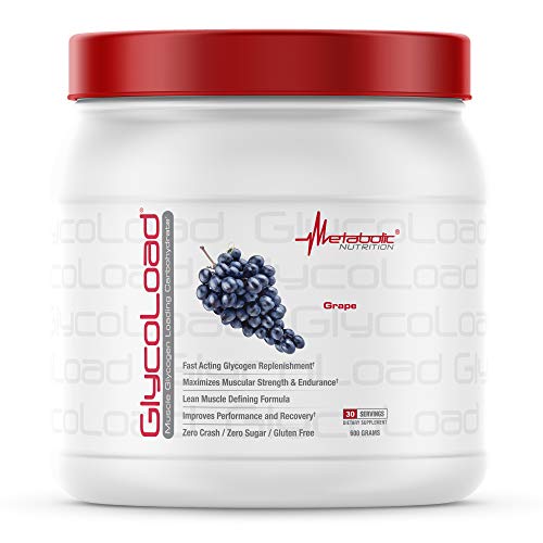 Metabolic Nutrition, Glycoload, 100% Micronized Cyclic Cluster Dextrin Carbohydrate Powder, Muscle Glycogen Loading Carbohydrate, Pre Intra Post Workout Supplement, Grape, 600 gm (30 ser)