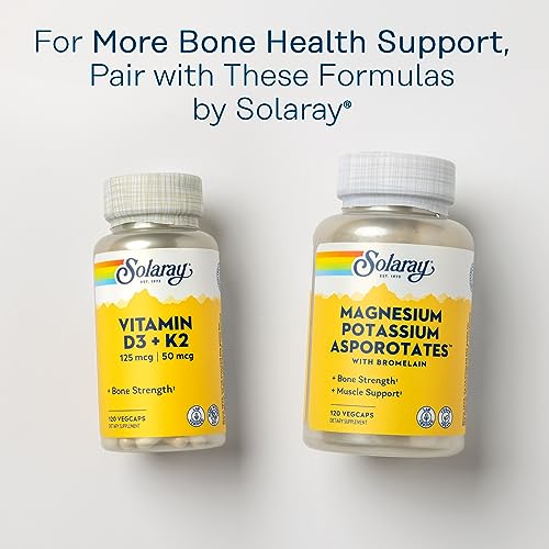 Solaray Calcium Magnesium Zinc Supplement, with Cal & Mag Citrate, Strong Bones & Teeth Support, Easy to Swallow Capsules, Vegan, 60 Day Money Back Guarantee, 25 Servings, 100 VegCaps