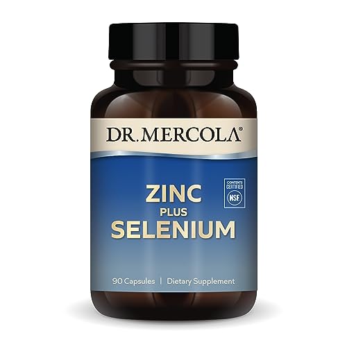 Dr. Mercola Zinc Plus Selenium Dietary Supplement, 90 Servings (90 Capsules), Supports Immune Health, Non GMO, Soy Free, Gluten Free