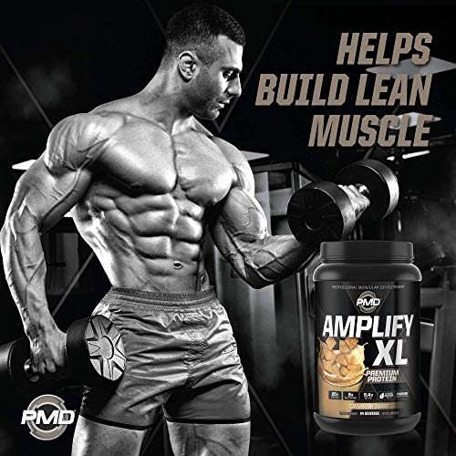 PMD Sports Amplify XL Premium Whey Protein Supplement Hydro Greens Blend - Glutamine and Whey Protein Matrix with Superfood for Muscle, Strength and Recovery - Cinnamon Toast (24 Servings)