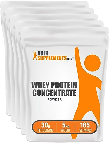 BULKSUPPLEMENTS.COM Whey Protein Concentrate Powder - Protein Powder Unflavored, Flavorless Protein Powder, Whey Protein Powder - Pure Protein Powder, 30g per Serving, 5kg (11 lbs)