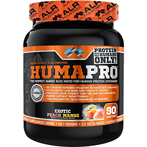 ALR Industries Humapro,  Protein Matrix Formulated for Humans, Waste Less. Gain Lean Muscle, Exotic Peach Mango - 667 grams(23.52 oz)