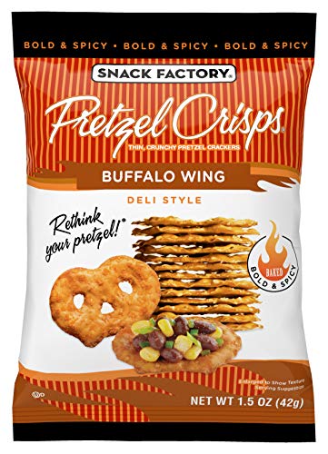 Snack Factory Pretzel Crisps Buffalo Wing, Snack Packs Individual Sized, 1.5 Oz