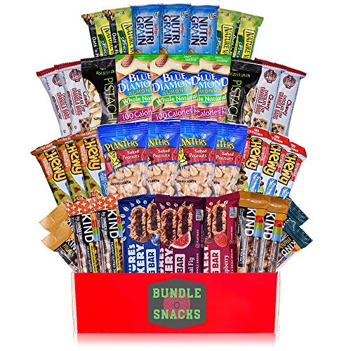 Variety Snacks Care Pack | Healthy Salty/Savory & Sweet Mix of Assorted Packaged Nuts, Peanuts, Almonds, Trail Mixes, Bars & More For Breakfast, College, Work, Fitness & More