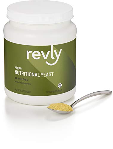 Amazon Brand - Revly Vegan Nutritional Yeast Non-Fortified Superfood Powder, 6g Protein, Amino Acids, Vitamins, Minerals, Cheese Flavor, 15.9 Oz, 30 Servings