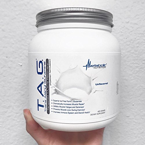 Metabolic Nutrition, TAG, Trans Alanyl Glutamine, 100% L-Glutamine Peptide Powder, Pre Intra Post Workout Supplement, 400 Grams (40 Servings)